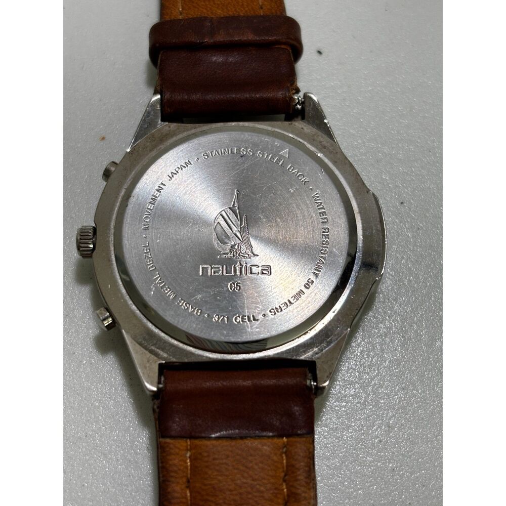 Nautica vintage chronograph silver quartz men's watch, working - Picture 9 of 9